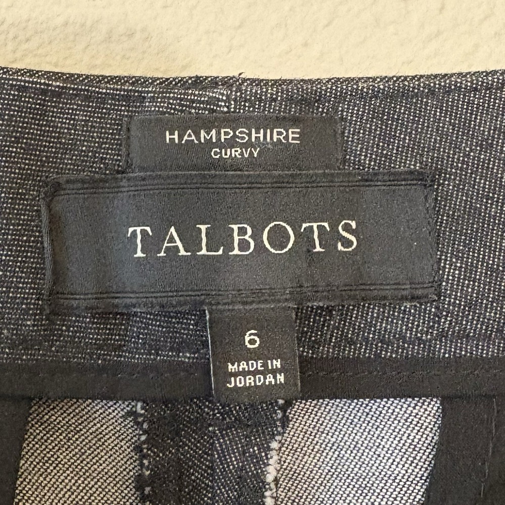Talbots Hampshire Curvy Fit Ankle Pants Polished Denim Women's 6 Cotton Blend - Picture 8 of 11
